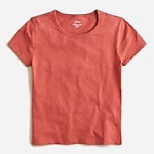JCrew ‘90s cropped organic slub cotton T-shirt in Faded Spice